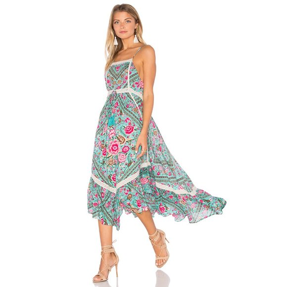 Spell Teal and Pink Floral Midi Dress ***Coming soon*** - Picture 11 of 16
